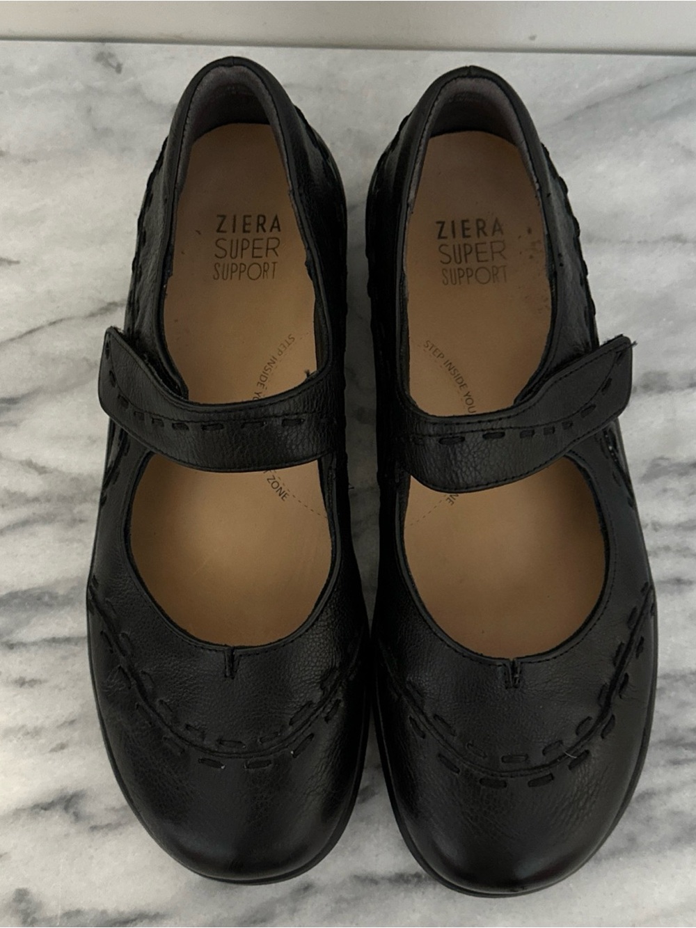 Ziera Super Support Black Mary Jane Flats size 39.1/2 m